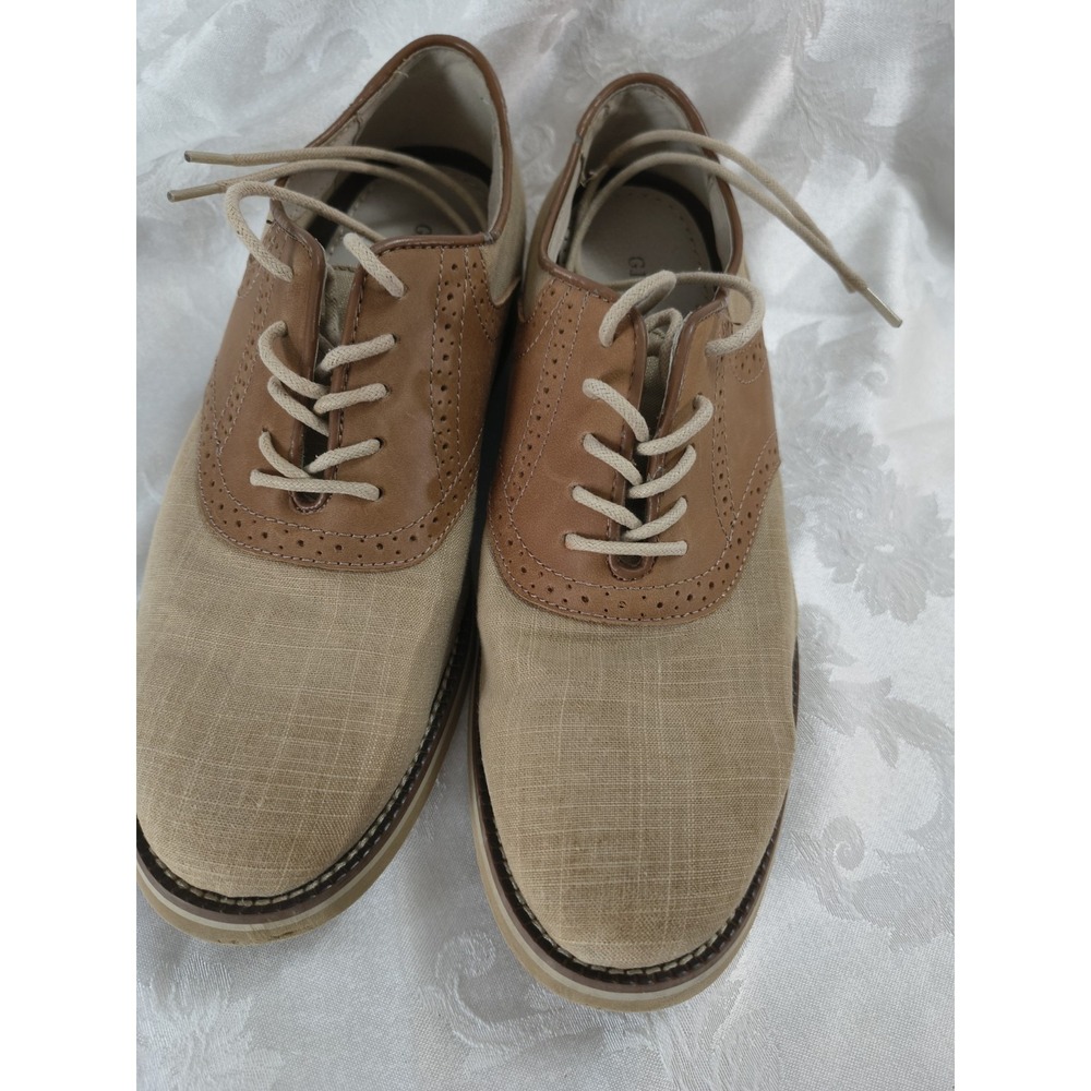 G.H.BASS & CO  "Carson" LEATHER & FABRIC UPPERS MAN MADE SOLE Sz  8.5D/ OXFORD